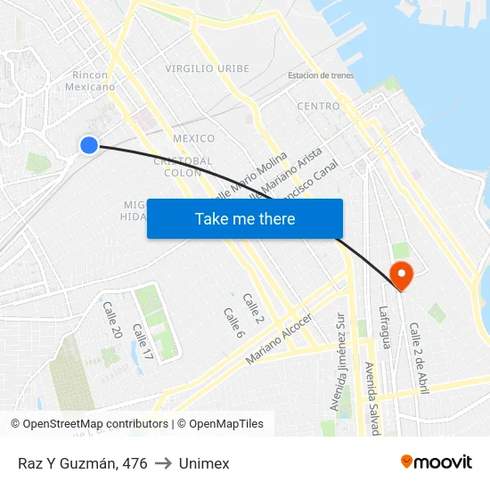Raz Y Guzmán, 476 to Unimex map