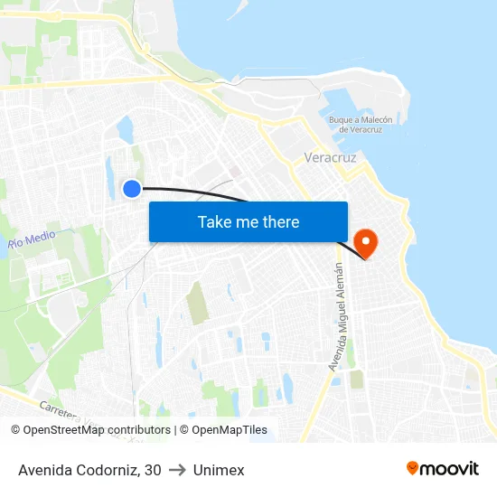 Avenida Codorniz, 30 to Unimex map