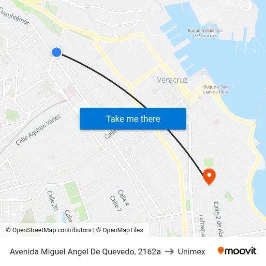 Avenida Miguel Angel De Quevedo, 2162a to Unimex map