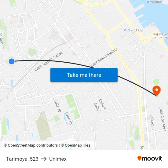 Tarimoya, 523 to Unimex map