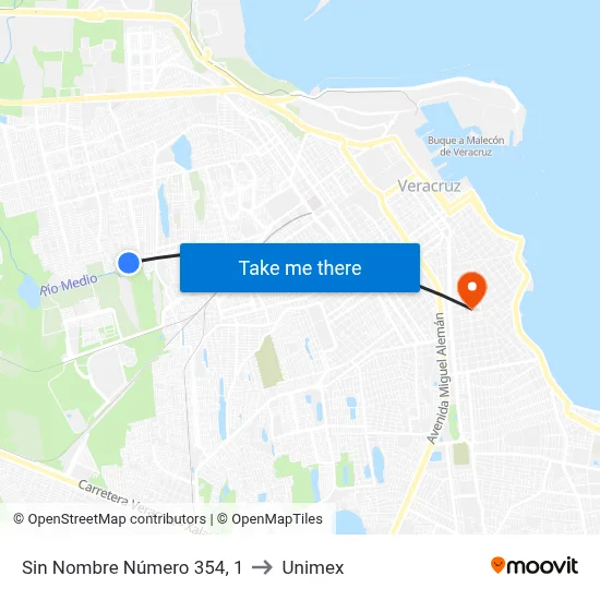 Sin Nombre Número 354, 1 to Unimex map