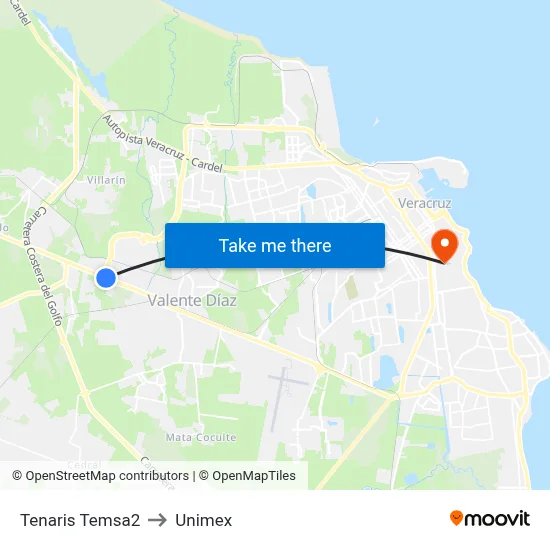 Tenaris Temsa2 to Unimex map