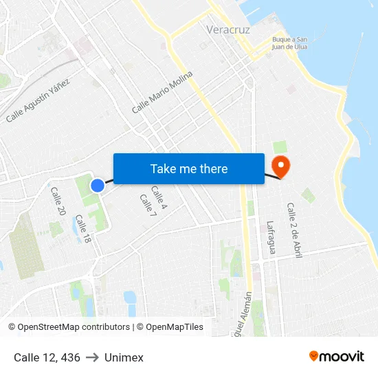 Calle 12, 436 to Unimex map