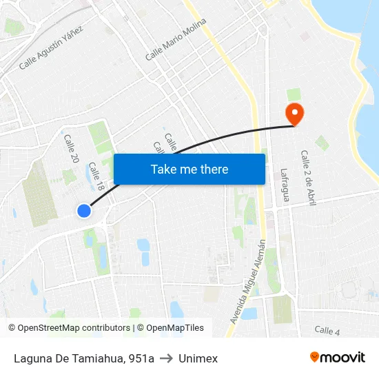 Laguna De Tamiahua, 951a to Unimex map