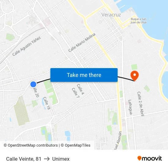 Calle Veinte, 81 to Unimex map