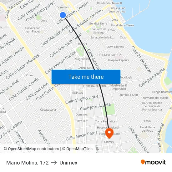 Mario Molina, 172 to Unimex map