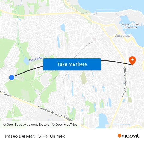Paseo Del Mar, 15 to Unimex map