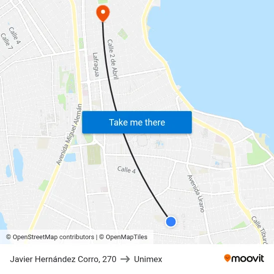 Javier Hernández Corro, 270 to Unimex map