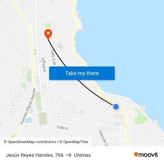 Jesús Reyes Heroles, 766 to Unimex map