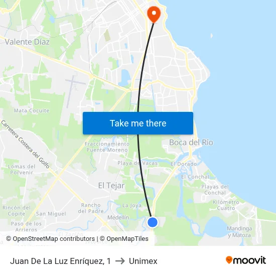 Juan De La Luz Enríquez, 1 to Unimex map
