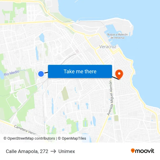 Calle Amapola, 272 to Unimex map