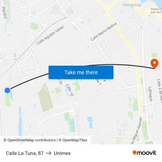 Calle La Tuna, 87 to Unimex map