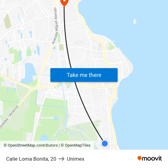 Calle Loma Bonita, 20 to Unimex map