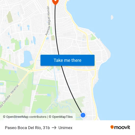 Paseo Boca Del Río, 31b to Unimex map