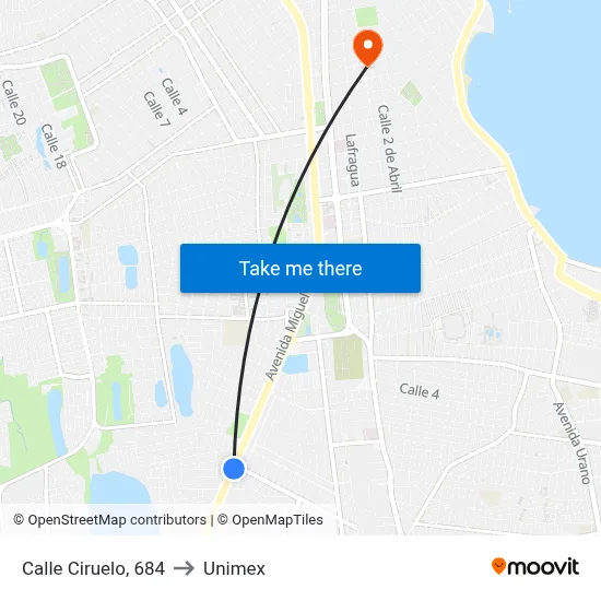 Calle Ciruelo, 684 to Unimex map