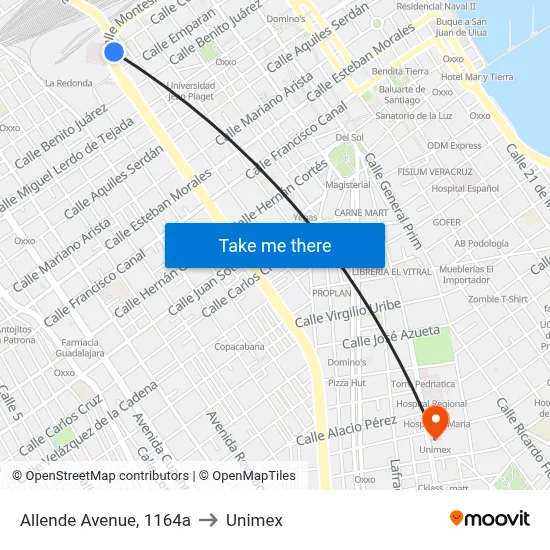 Allende Avenue, 1164a to Unimex map