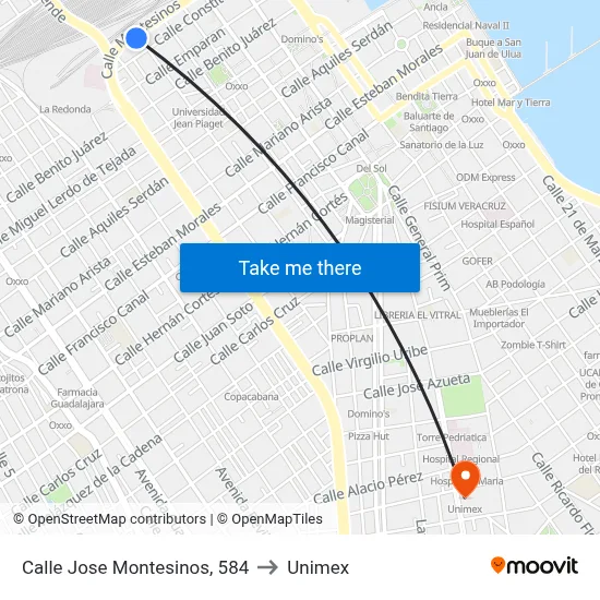 Calle Jose Montesinos, 584 to Unimex map