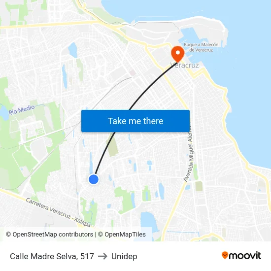 Calle Madre Selva, 517 to Unidep map