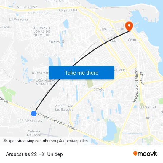 Araucarias 22 to Unidep map