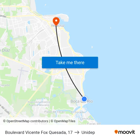 Boulevard Vicente Fox Quesada, 17 to Unidep map