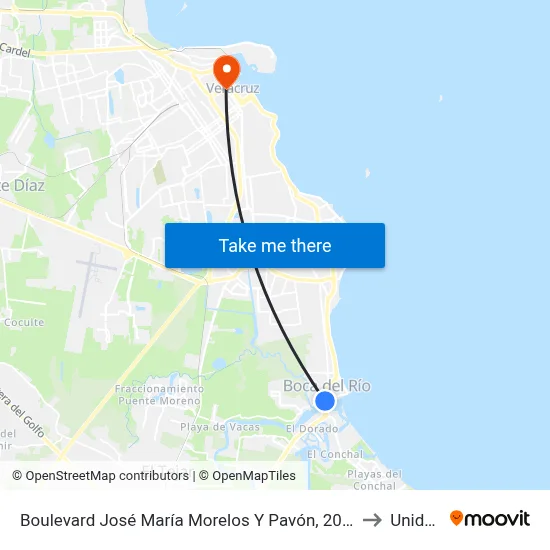 Boulevard José María Morelos Y Pavón, 2050 to Unidep map
