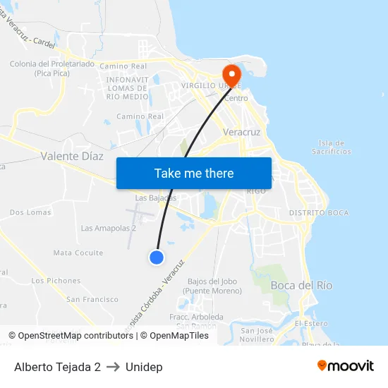 Alberto Tejada 2 to Unidep map