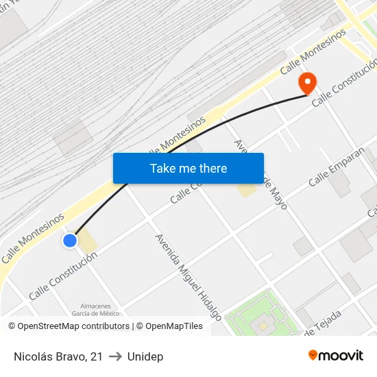 Nicolás Bravo, 21 to Unidep map
