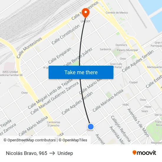 Nicolás Bravo, 965 to Unidep map
