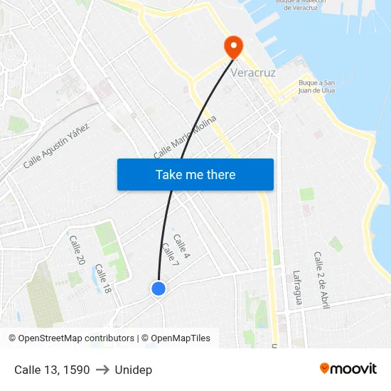 Calle 13, 1590 to Unidep map