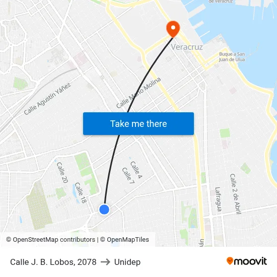 Calle J. B. Lobos, 2078 to Unidep map
