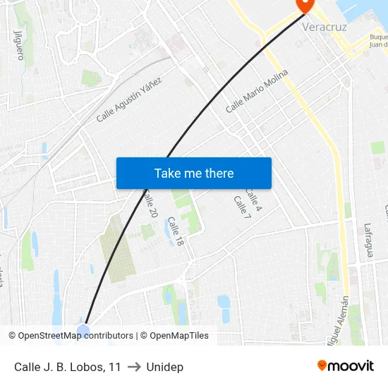 Calle J. B. Lobos, 11 to Unidep map