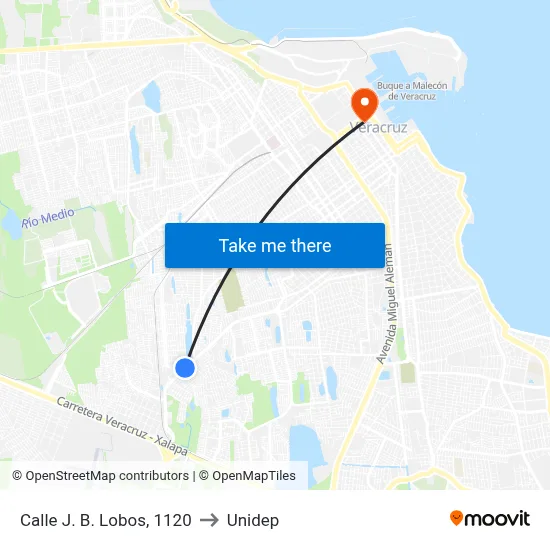 Calle J. B. Lobos, 1120 to Unidep map