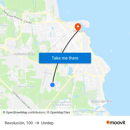 Revolución, 100 to Unidep map