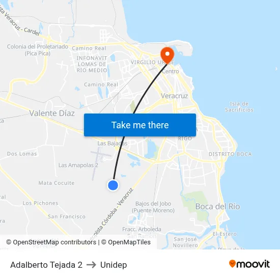 Adalberto Tejada 2 to Unidep map