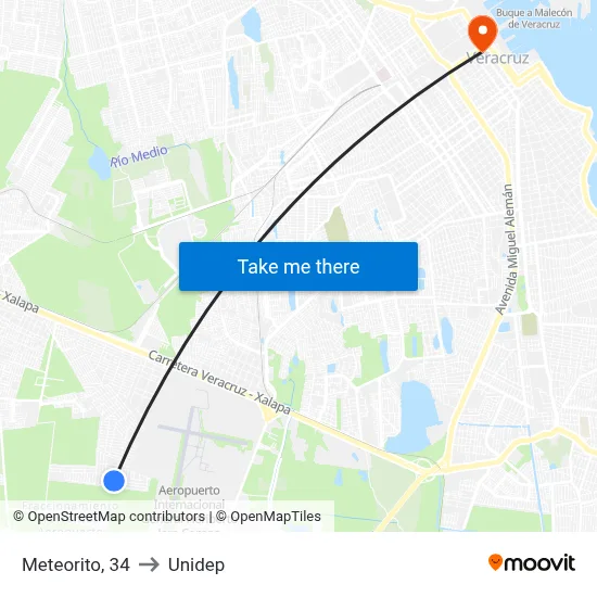 Meteorito, 34 to Unidep map