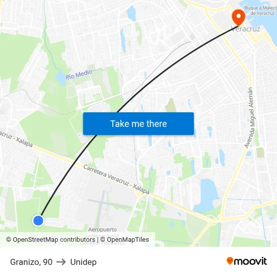 Granizo, 90 to Unidep map