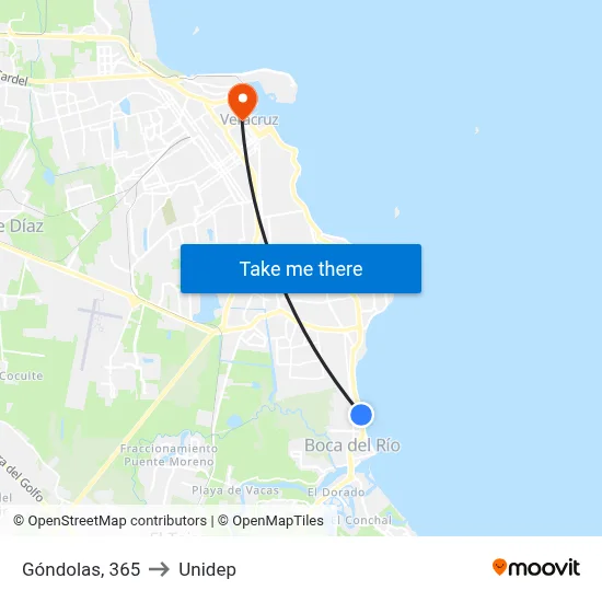 Góndolas, 365 to Unidep map