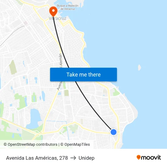 Avenida Las Américas, 278 to Unidep map