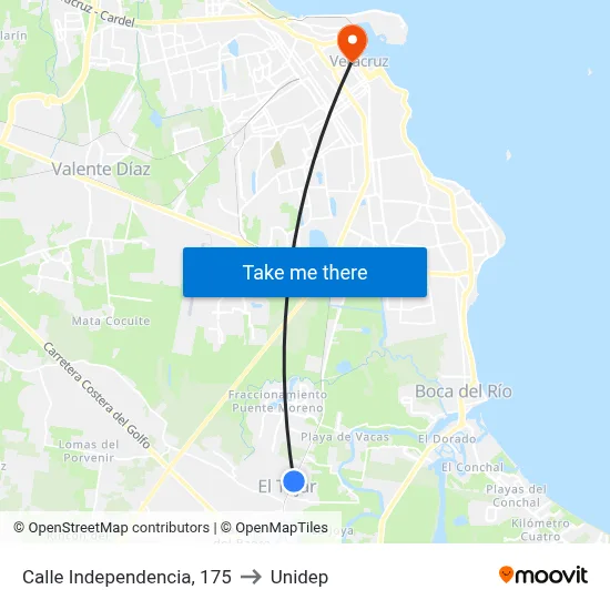 Calle Independencia, 175 to Unidep map