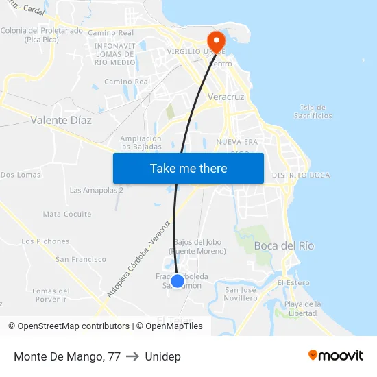 Monte De Mango, 77 to Unidep map