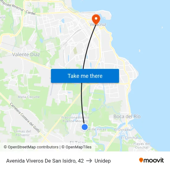 Avenida Viveros De San Isidro, 42 to Unidep map