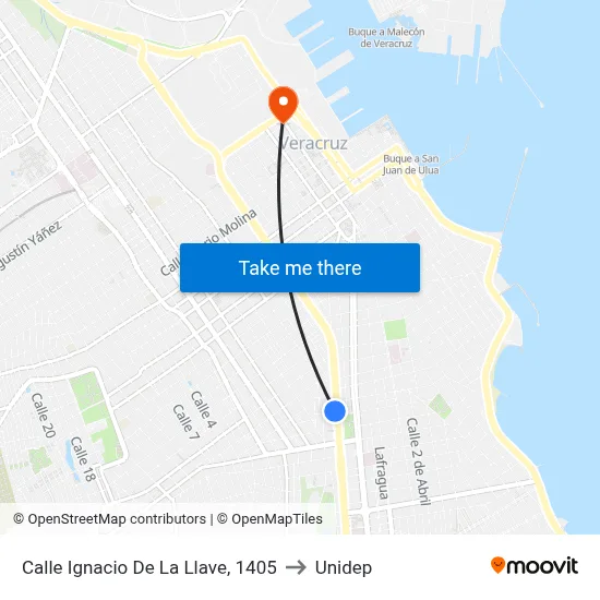 Calle Ignacio De La Llave, 1405 to Unidep map