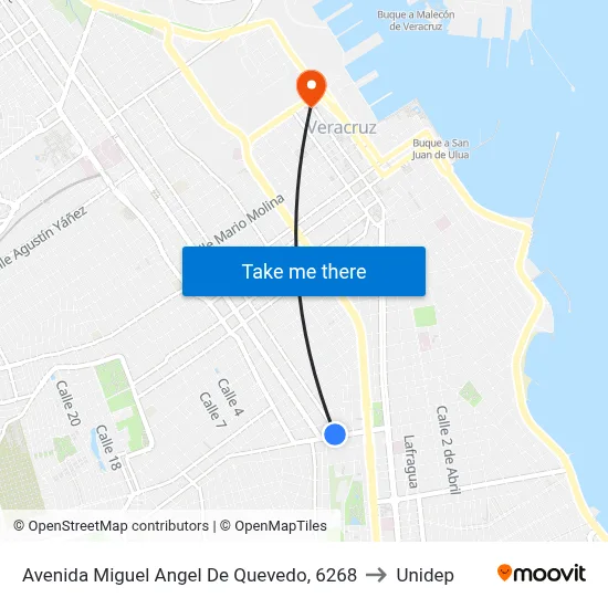 Avenida Miguel Angel De Quevedo, 6268 to Unidep map