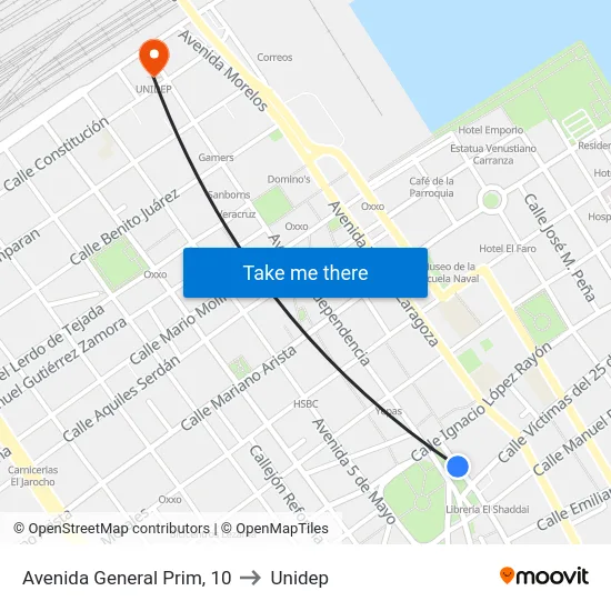 Avenida General Prim, 10 to Unidep map