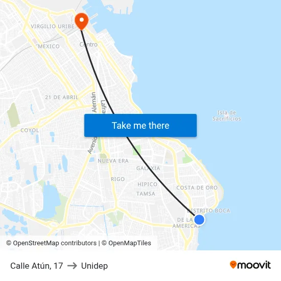 Calle Atún, 17 to Unidep map