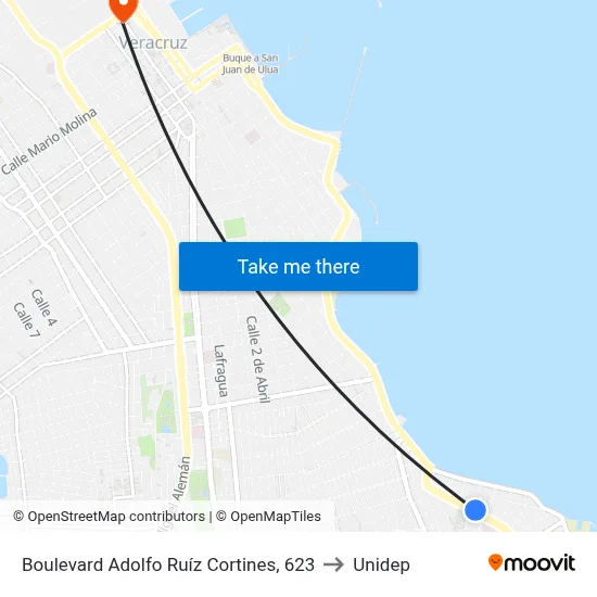 Boulevard Adolfo Ruíz Cortines, 623 to Unidep map
