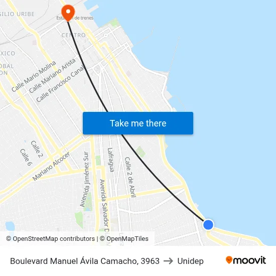 Boulevard Manuel Ávila Camacho, 3963 to Unidep map
