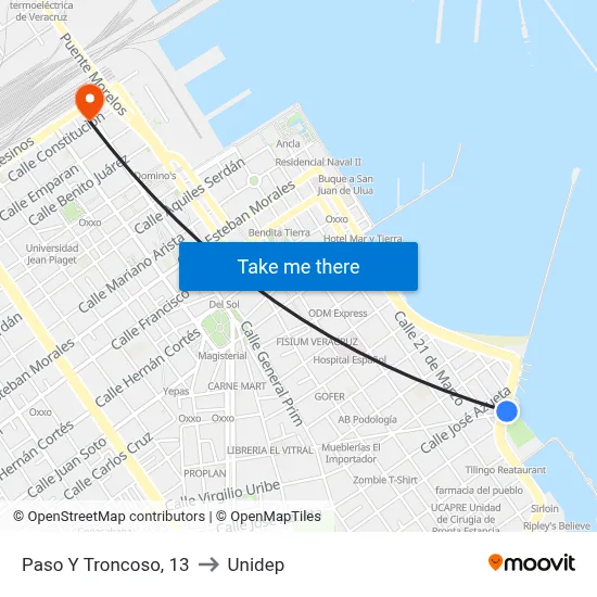 Paso Y Troncoso, 13 to Unidep map