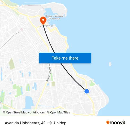 Avenida Habaneras, 40 to Unidep map