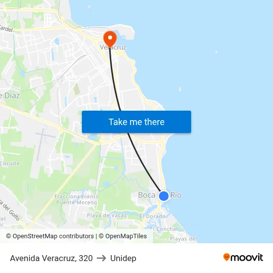Avenida Veracruz, 320 to Unidep map
